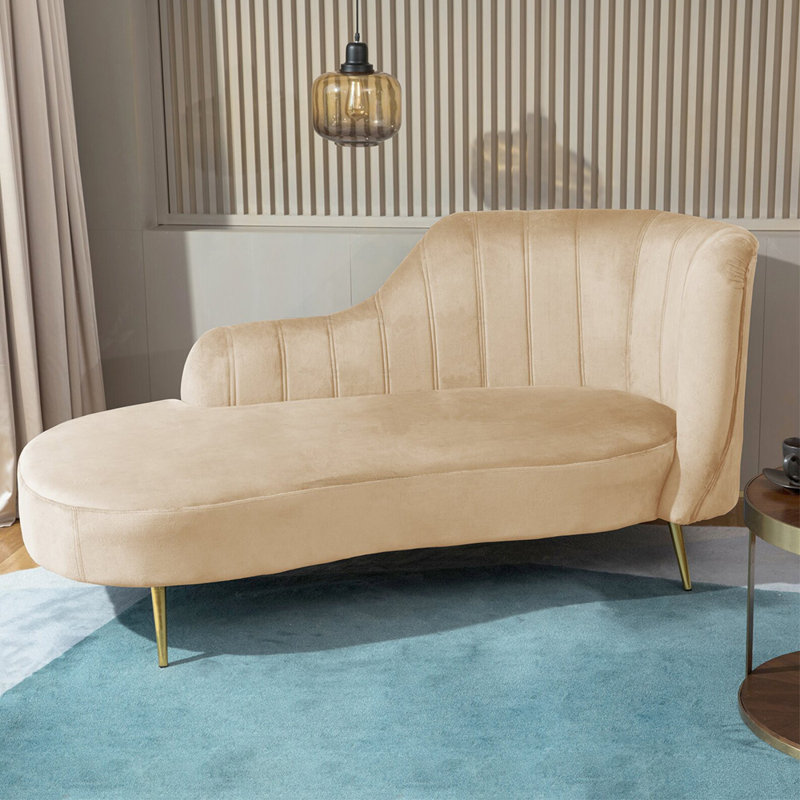 Chaise longue élégante, simple, moderne et créative, Orienté à droite, Beige