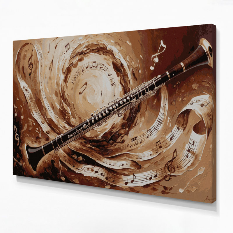 «Music Bassoon Brown», art mural sur toile, H 11 po x l 14 po