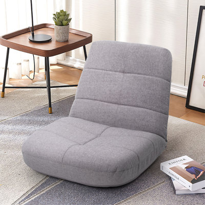 Adjustable 5-positions Padded Floor Gaming Chair With Back Support by Trule
