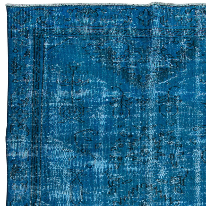 Tapis turc fait à la main 4,8 x 8 pi, 4 superbes intérieurs modernes, tapis de salon bleu