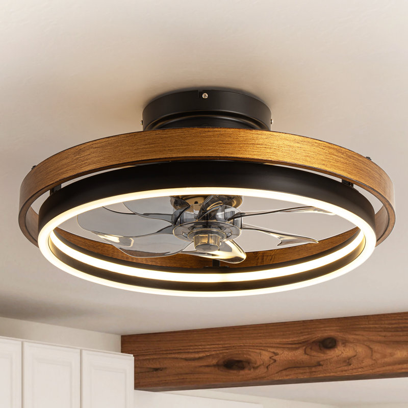 Farmhouse Ceiling Fan With LED Light Fandelier