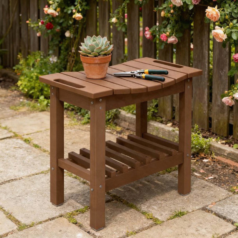 Waterproof HDPE Storage Bench with Handle, Brown