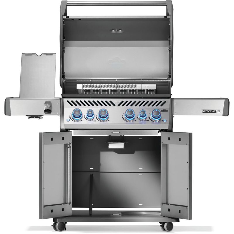 Barbecue à 4 brûleurs en acier inoxydable avec brûleur latéral et arrière infrarouge Rogue® PRO-S 525, Gaz naturel