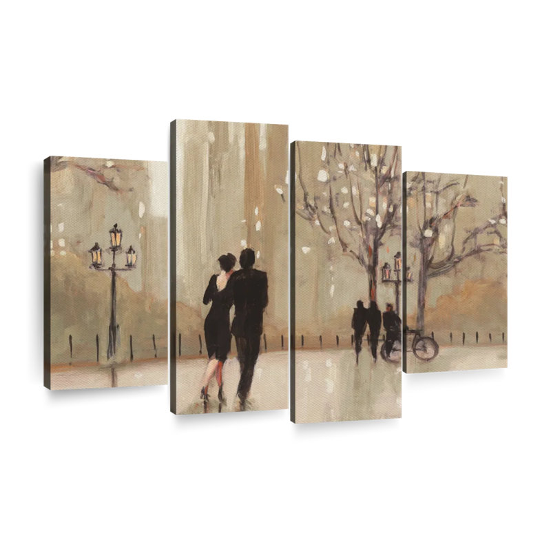 " An Evening Out Neutral I Wall Art Multi Piece Canvas Print " 4 - Pieces, 84" H x 54" W x 1.25" D