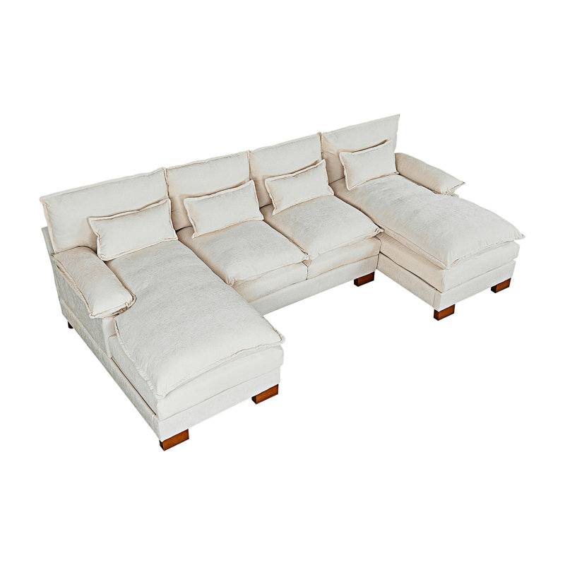 Upholstered Sectional Sofa, Beige