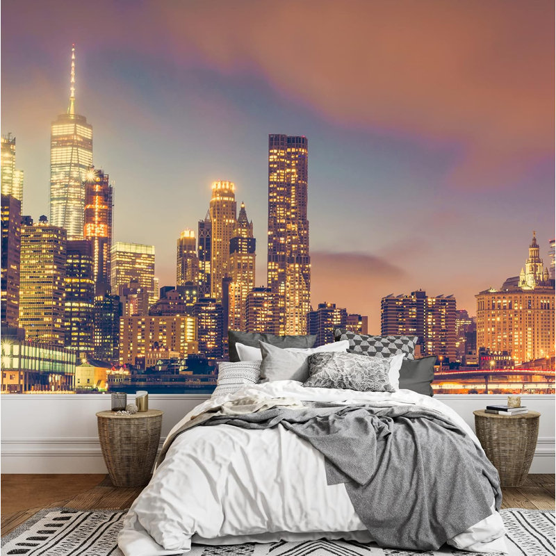 Pastel Simset New York City Neon Lights, L 100 po x l 144 po
