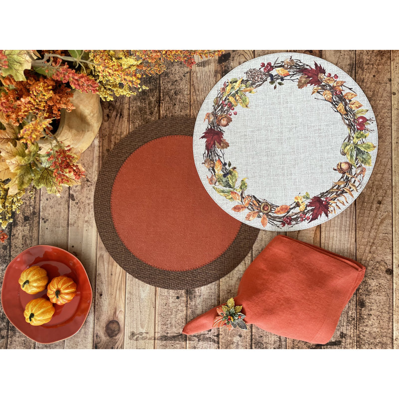 Halo Vinyl Round Placemat, Navy/Delft