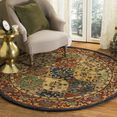 Tapis oriental jaune / rouge en laine / coton / latex touffeté à la main Wahcheechee