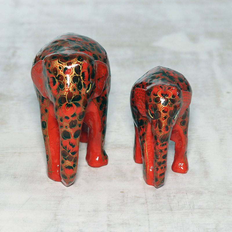 Ensemble de sculpture en papier mâché et bois Erisa Connection