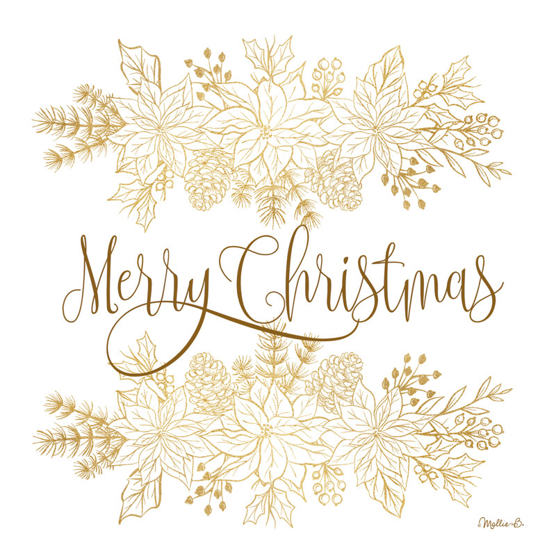 «Golden Merry Christmas on Canvas» par Mollie B., H 36 po x l 36 po x P 1,25 po
