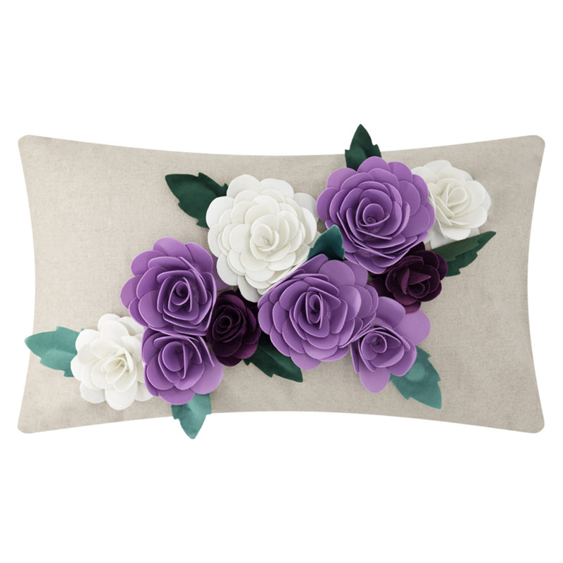 Housse de coussin décoratif, Mauve/blanc