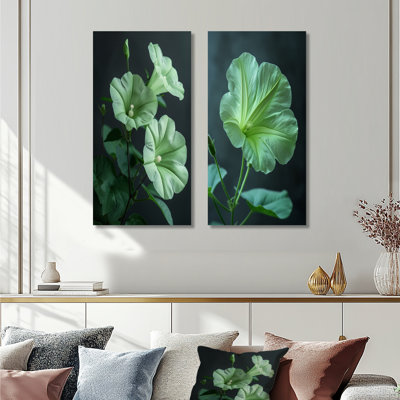 Green Garden Meadow Morning Glory Photo I - Morning Glory Wall Art 2 Pieces Set