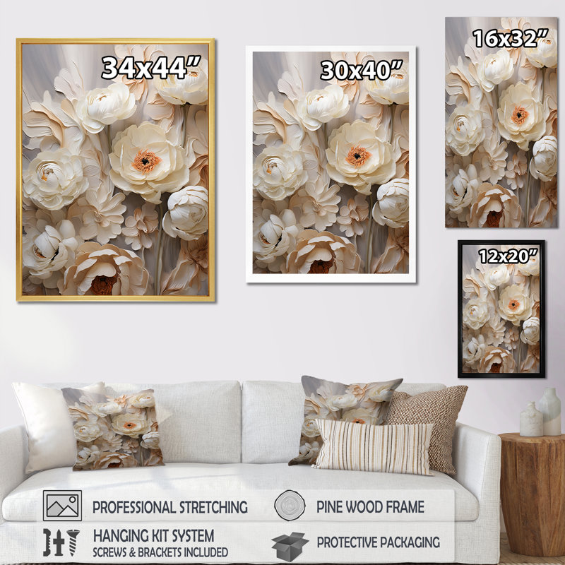Ranunculus Radiance Treasure V - Ranunculus Wall Art Living Room, Cadre photo noir, H 40 po x l 30 po x P 1,5 po