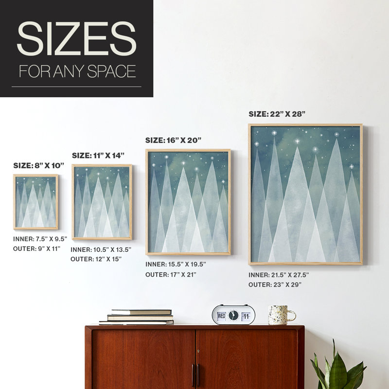 Mod Mod Evergreen II, reproduction encadrée - bois massif, H 30 po x l 24 po