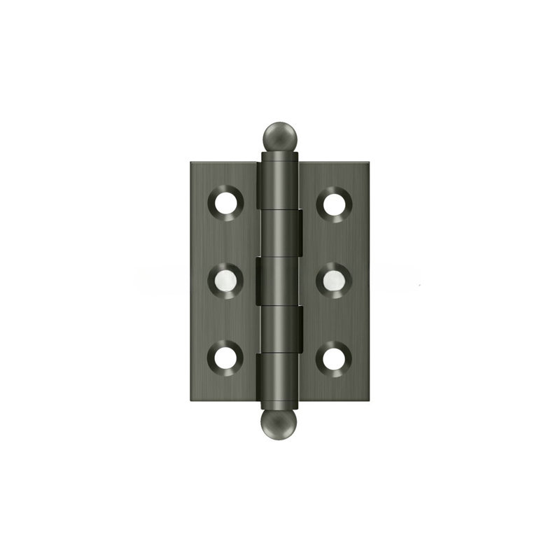 10'' x 10'' Solid Brass Traditional Hinge, Antique Nickel, 2" H x 1.5" W