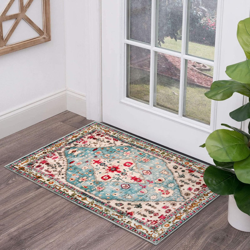 Watte Traditional Oriental Tribal Machine Washable Area Rug Perfect for Living Room, Dining Room, Bedroom Decor