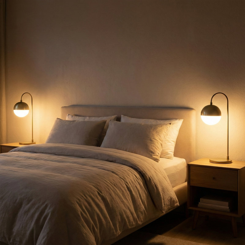 Lampe de table arquée 21 po Arisbel, Doré, Blanc