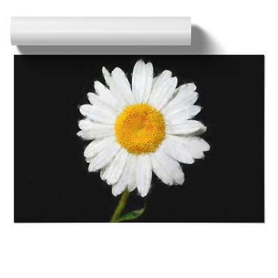 White Daisy Painting - Frameless Print