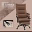 Fauteuil de bureau de massage Executive avec 6 points de vibration, fauteuil de bureau d'ordinateur en microfibre, fauteuil inclinable chauffant avec repose-pieds, accoudoir, double rembourrage