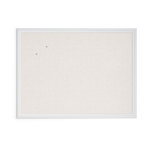 Linen Bulletin Board, 40 X 30 Inches, White Décor Frame