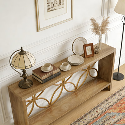 Farmhouse Sofa Entryway Console Table with Storage