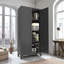 Armoire de rangement 61 po à 2 portes galbées, armoire de rangement en métal avec portes et tablettes réglables, pour chambre à coucher, salon-374436069