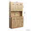 Armoire de cuisine et armoire de 71,74 po de hauteur au fini chêne rustique. 6 portes, 1 tablette ouverte, 1 rangement pratique et pratique pour la cuisine de la chambre à coucher. 6 portes, 1 tiroir, tablette ouverte, facile à utiliser-120258911