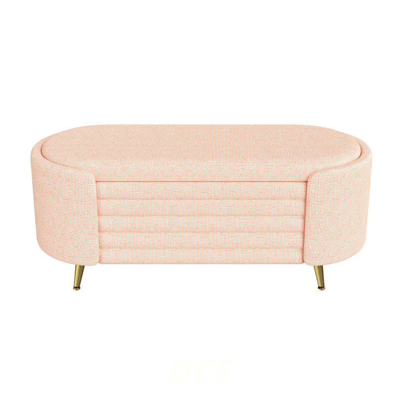 Modern Storage Ottoman Upholstered Storage Bench End Of Bed Bench Entryway Shoe Bench For Living Room, Bedroom And Entryway, Pink, Shoe Storage
