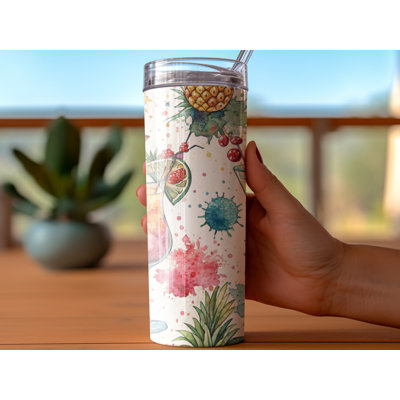 Choose Handmade Tumblers 591 mL Vacuum Insulated Stainless Steel (18/8) Travel Tumbler with Straw
