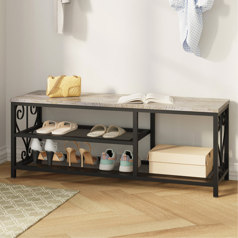 Banc de rangement Vividwood, Gray+Black