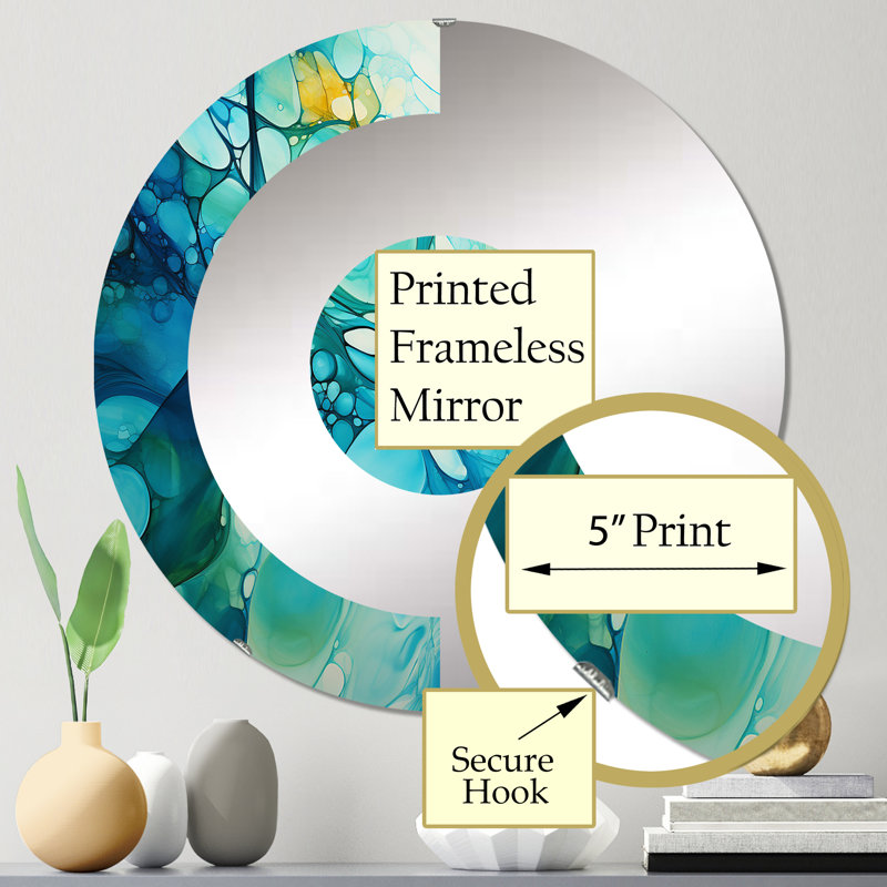 Jaisean - Miroir mural demi-cercle, 23,6 po x 23,6 po