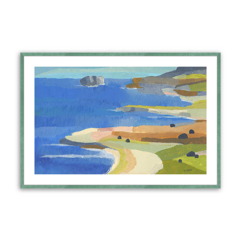 «Irish Coastal Whimsy», impression sur papier par Jan Weiss, Citronnelle, H 12 po x l 15 po x P 1,375 po