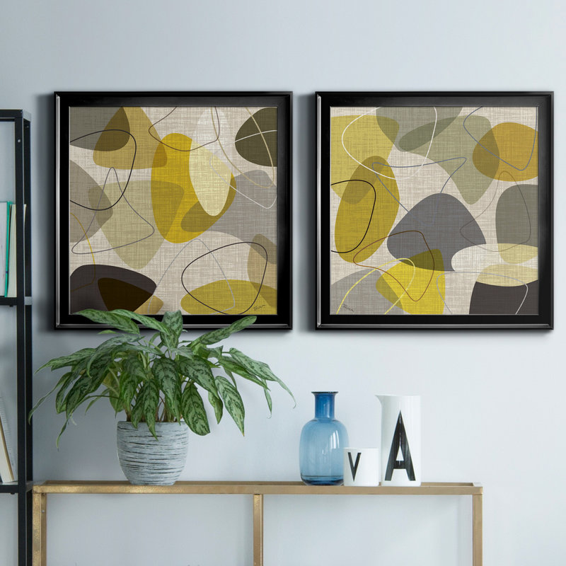 «Sandstone I», ensemble de 2 impressions sur toile encadrées, H 17,5 po x l 35 po x P 1,5 po, Noir