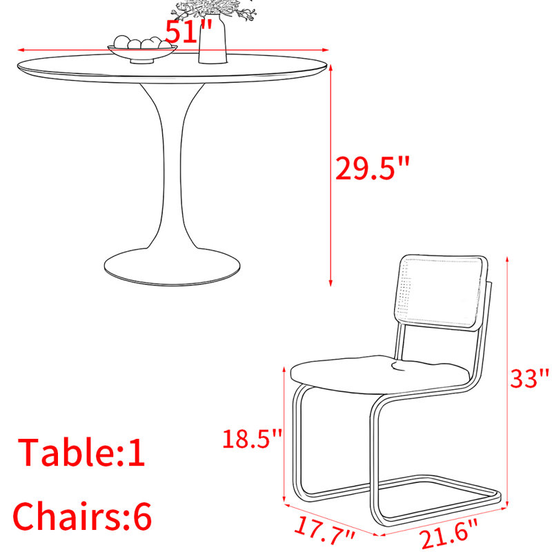 Ensemble de table ronde de style médiéval, H 29,5 po x L 51 po x l 51 po 