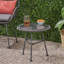 Table d'appoint chic gris avec plateau moderne en verre incassable
