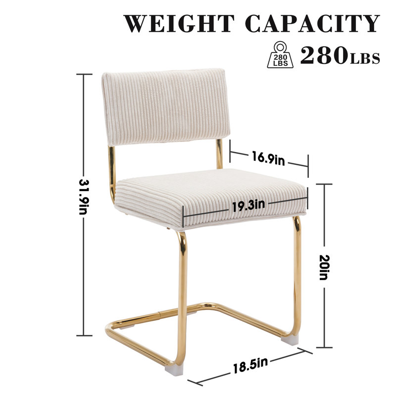 Chaise de salle à manger rembourrée Hamutal, Beige