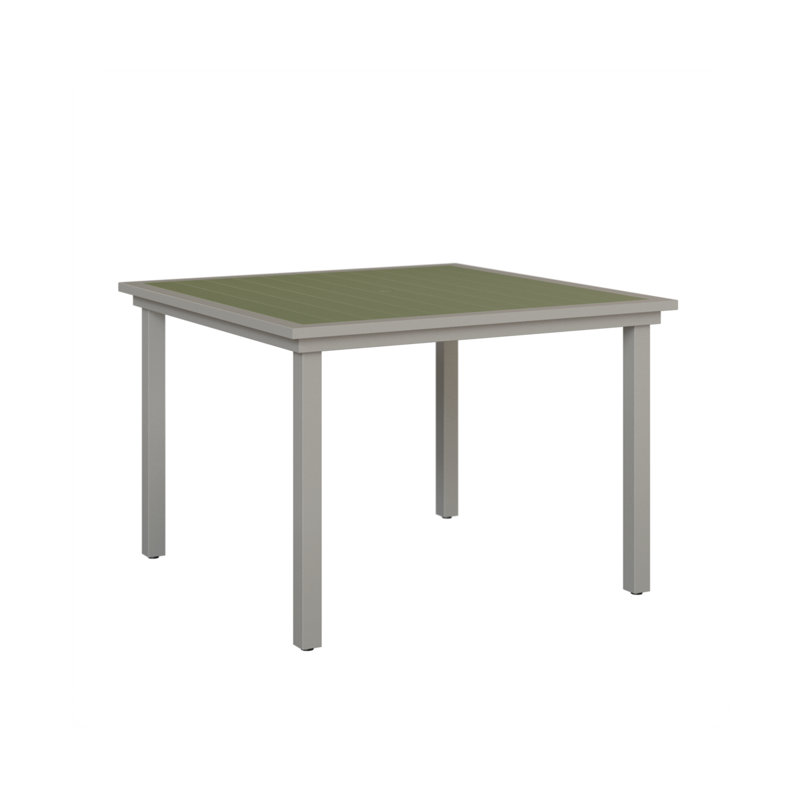Vida Outdoor Square Dining Table, Platinum Silver, Sage