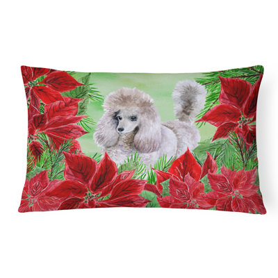  Coussin décoratif intérieur / extérieur Poodle Poinsettias