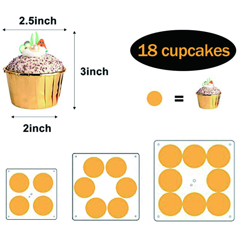 2Pcs 3 Tier Plastic Cake Display Stand Dessert Serving Tray Stand Square