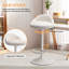 Swivel Upholstered Faux Leather Bar Stool with Steel Frame-1081562636