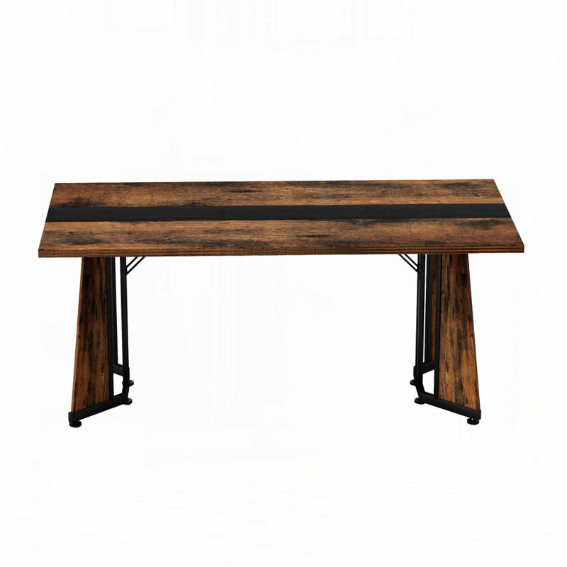 70.9"Rectangular Large Dining Table with Adjustable Legs, Brown