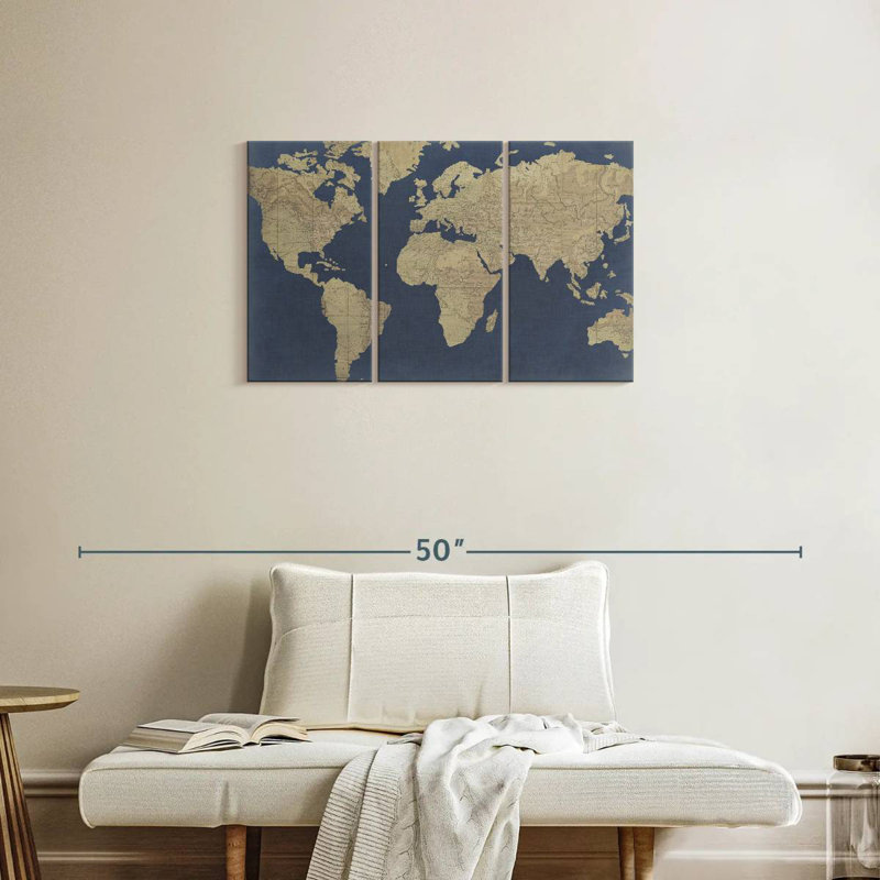 Aliaz Linen Map I, 20" H x 33" W