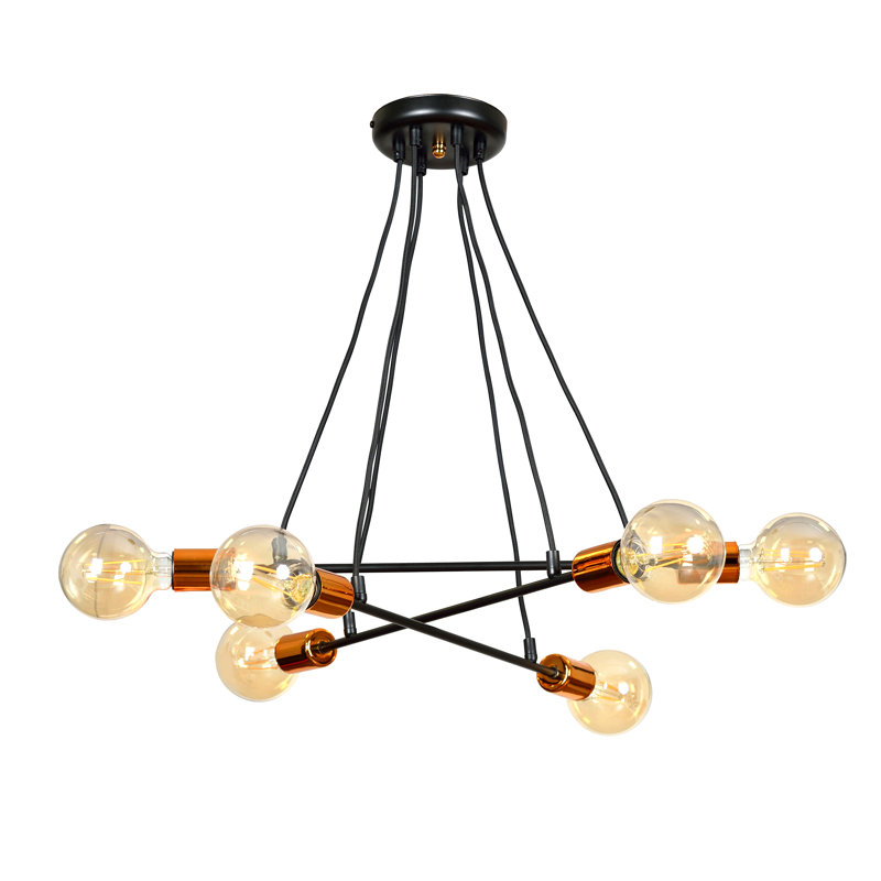 Mullen 6 - Light Cluster Pendant, Black