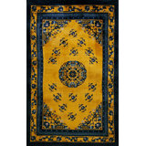 Antique Peking Hallway Runner Wool Gold Rug