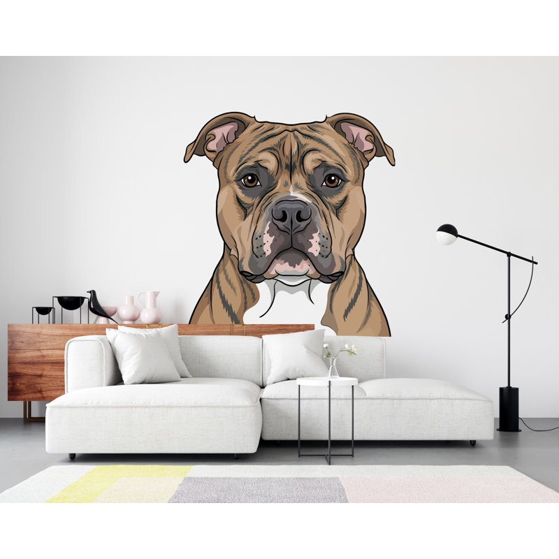 Décalcomanie murale Pitbull Dog - amoureux des chiens, décoration en vinyle
 283DRE, 20 x 23 pouces