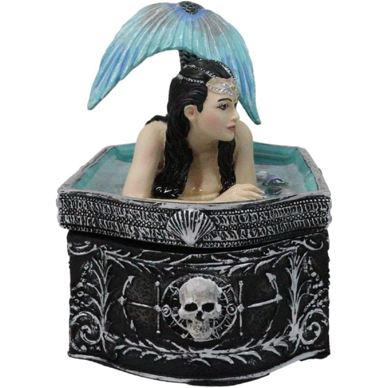 Coffret décoratif sirène cachée sirène sur fond de nécromancie