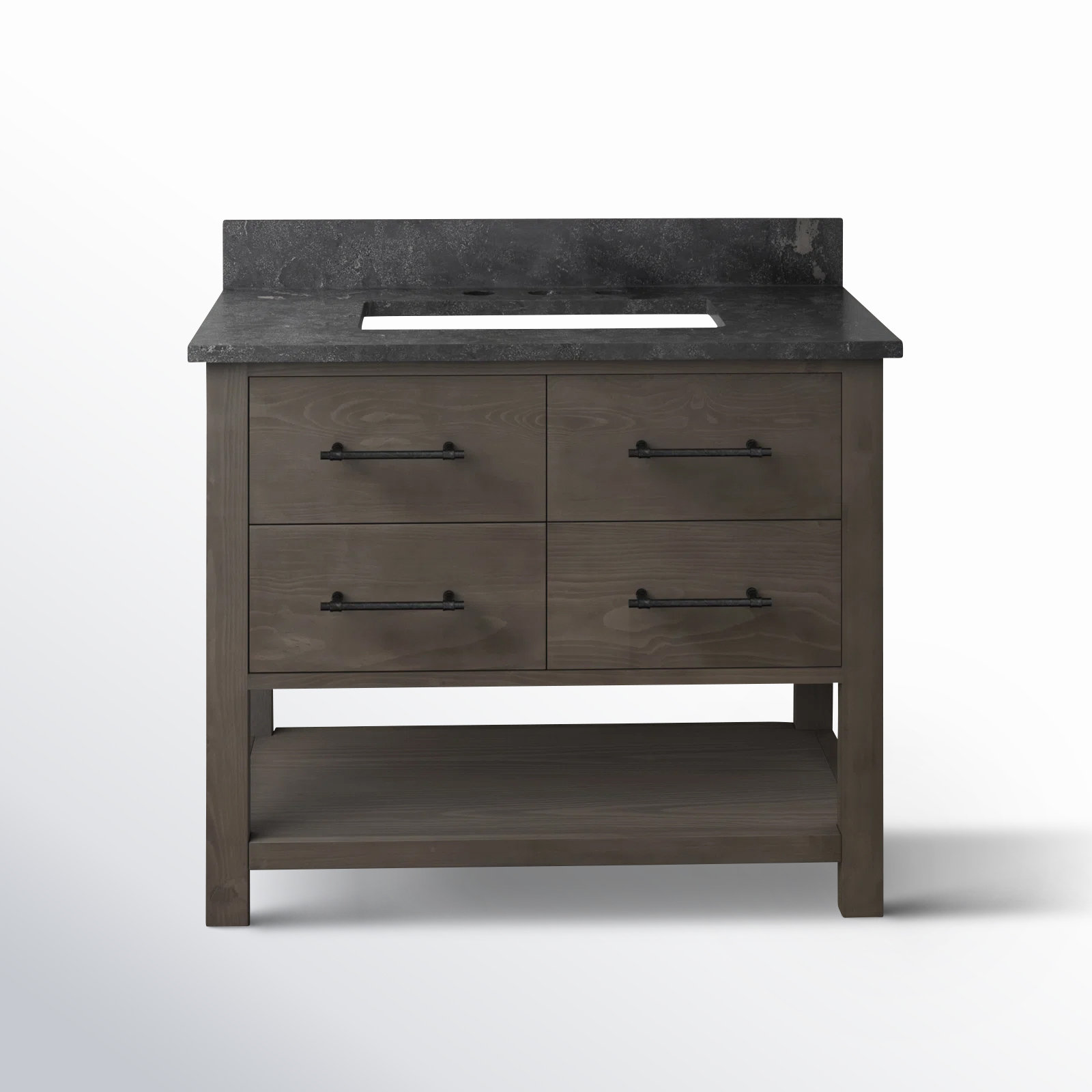 Keri 42'' Single Bathroom Vanity, Smoke Gray/Matte Black