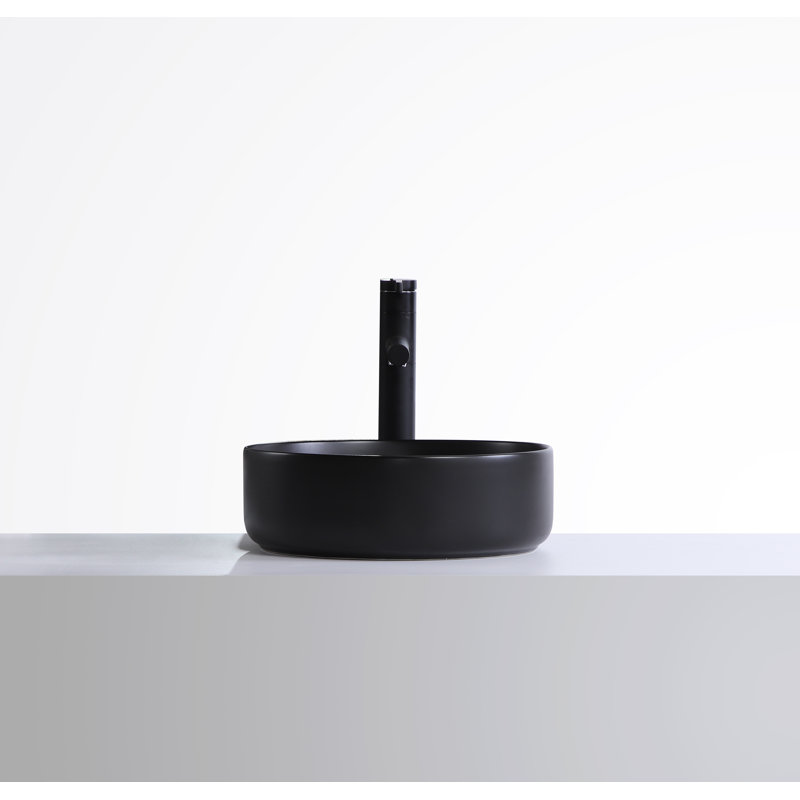 Lavabo de salle de bain vasque circulaire, Noir mat
