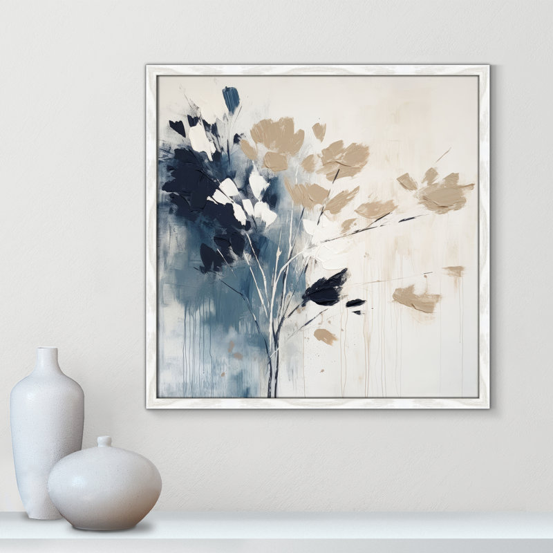 «Bliue Earthly Neutralité I» par Irena Orlov, L 23,5 po x H 23,5 po, Impression encadrée, Grain de bois blanc