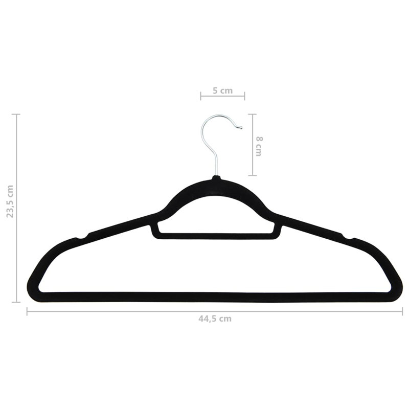 Maydel Non-Slip Standard Hanger, Black
